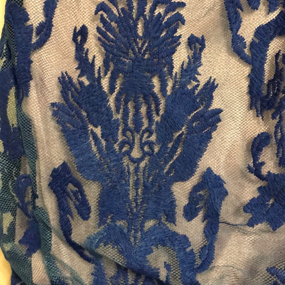 Blue Strappy Lace Mini Cocktail Dress - Picture 5 of 8